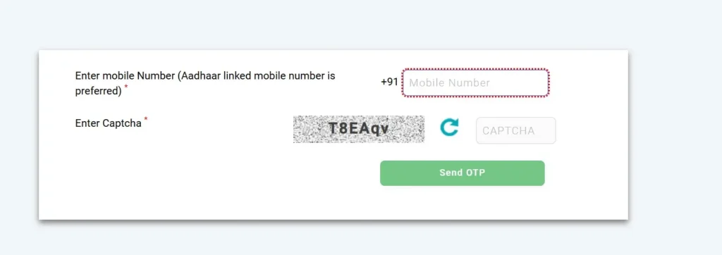 Enter Mobile number